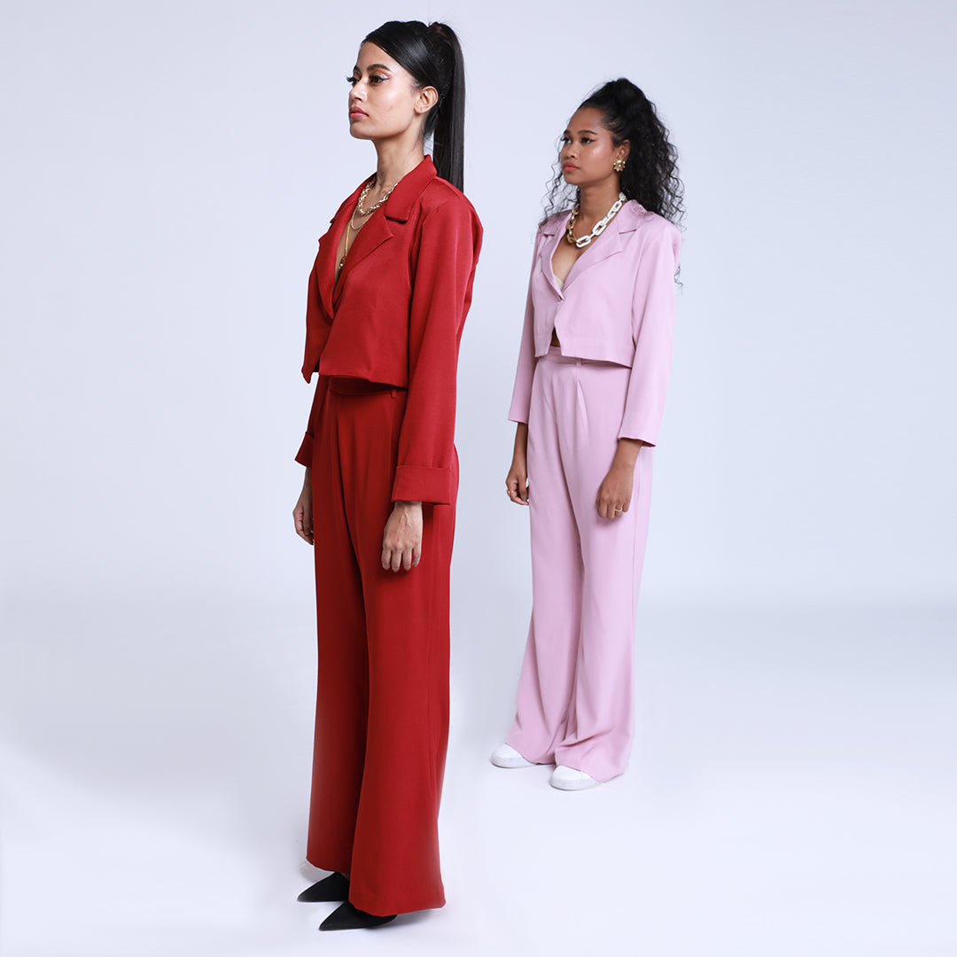 Amazon.com: Women Crop Blazer Set 2 Piece Outfits Dressy Lapel Blazers Coat  Open Front Button Long Sleeve Jacket & Wide Leg Pants Black : Sports &  Outdoors